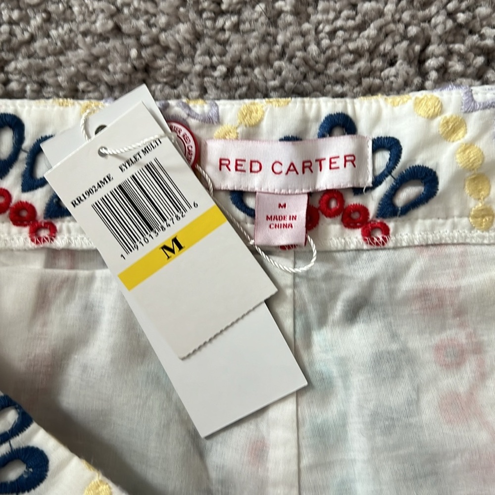 NWT Red Carter Anthropologie Eyelet Rainbow pants Size M - Picture 8 of 11
